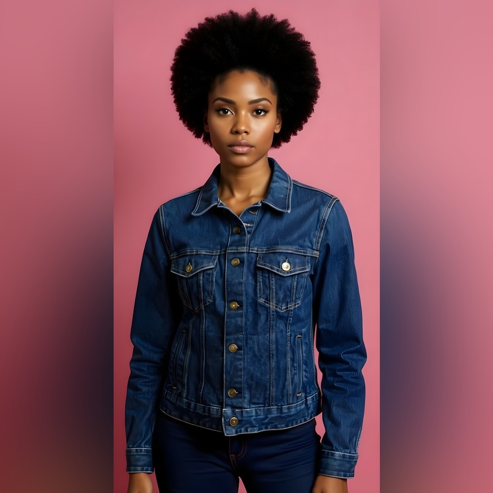 H&M Women's Dark Blue Jean Jacket